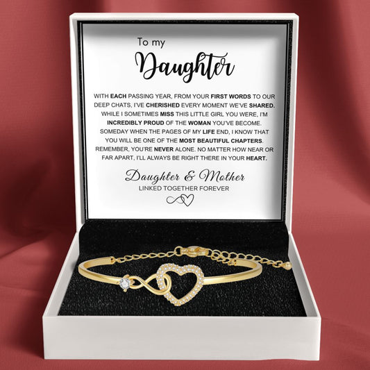 To My Daughter – Infinity Heart Bracelet – Forever Linked Together