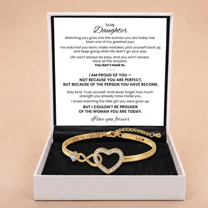 Forever Linked Bracelet For Daughter - 'I Am Proud of You'