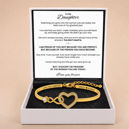 Forever Linked Bracelet For Daughter - 'I Am Proud of You'