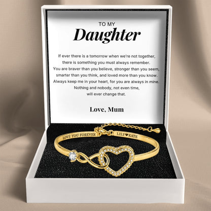 To My Daughter – Infinity Heart Name Bracelet