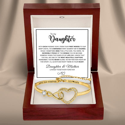 To My Daughter – Infinity Heart Name Bracelet