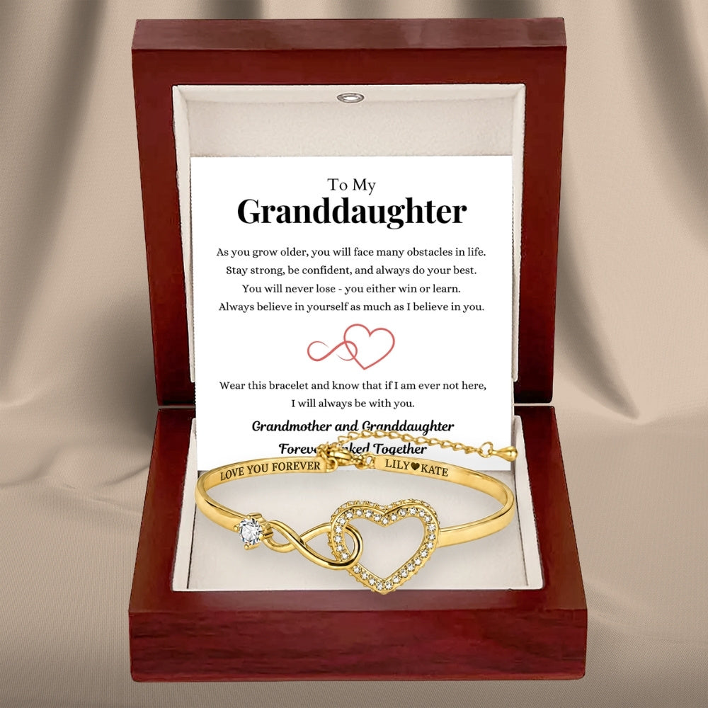 To My Granddaughter – Infinity Heart Name Bracelet