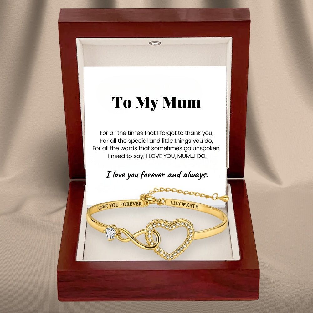 To My Wife – Infinity Heart Name Bracelet