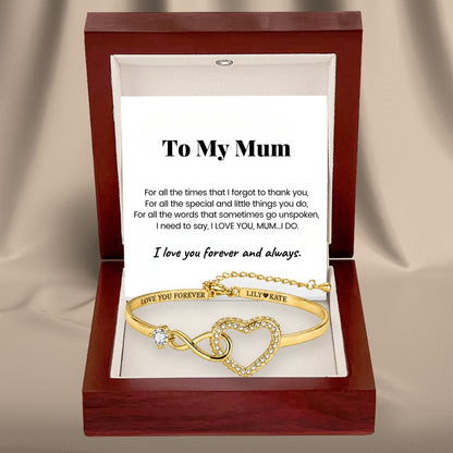 To My Wife – Infinity Heart Name Bracelet