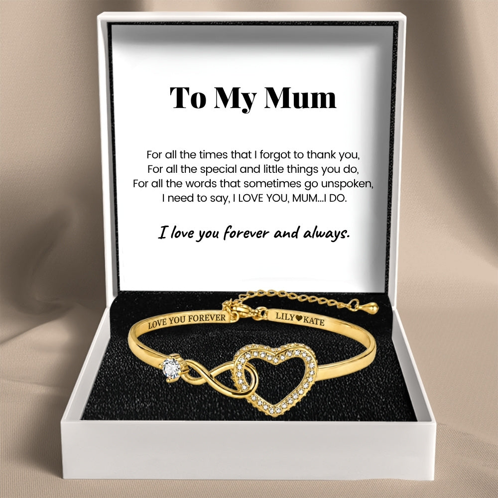 To My Wife – Infinity Heart Name Bracelet