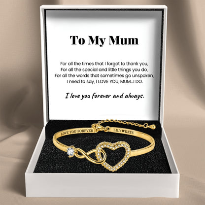 To My Wife – Infinity Heart Name Bracelet