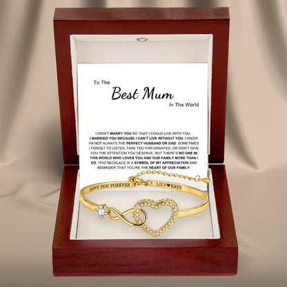To My Wife – Infinity Heart Name Bracelet