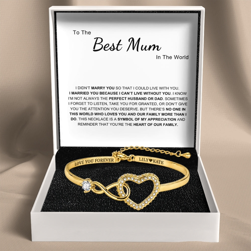 To My Wife – Infinity Heart Name Bracelet