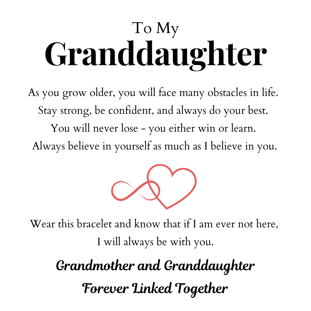 To My Granddaughter – Infinity Heart Name Bracelet