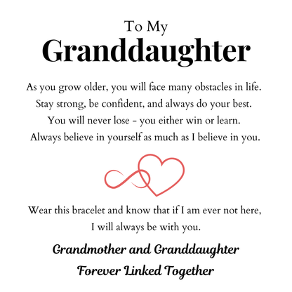 To My Granddaughter – Infinity Heart Name Bracelet