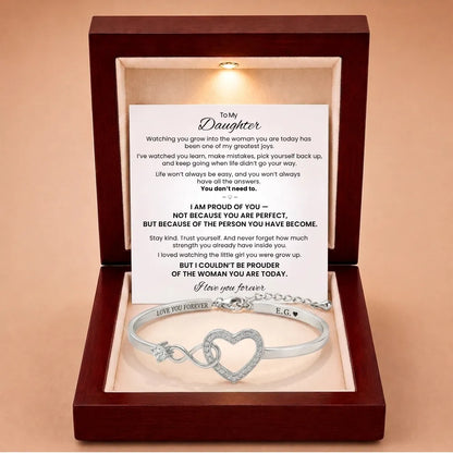 Forever Linked Bracelet For Daughter - 'I Am Proud of You'