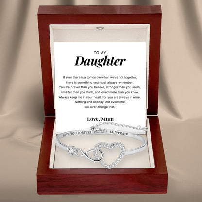 To My Daughter – Infinity Heart Name Bracelet