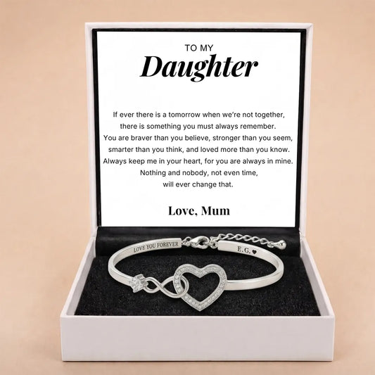 To My Daughter – Infinity Heart Name Bracelet