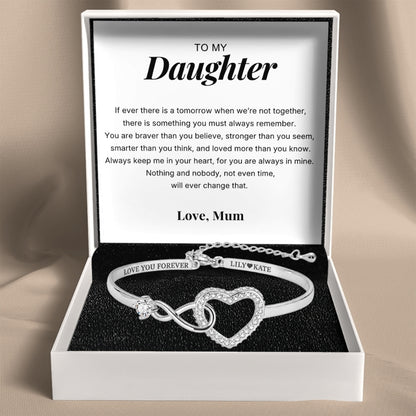 To My Daughter – Infinity Heart Name Bracelet