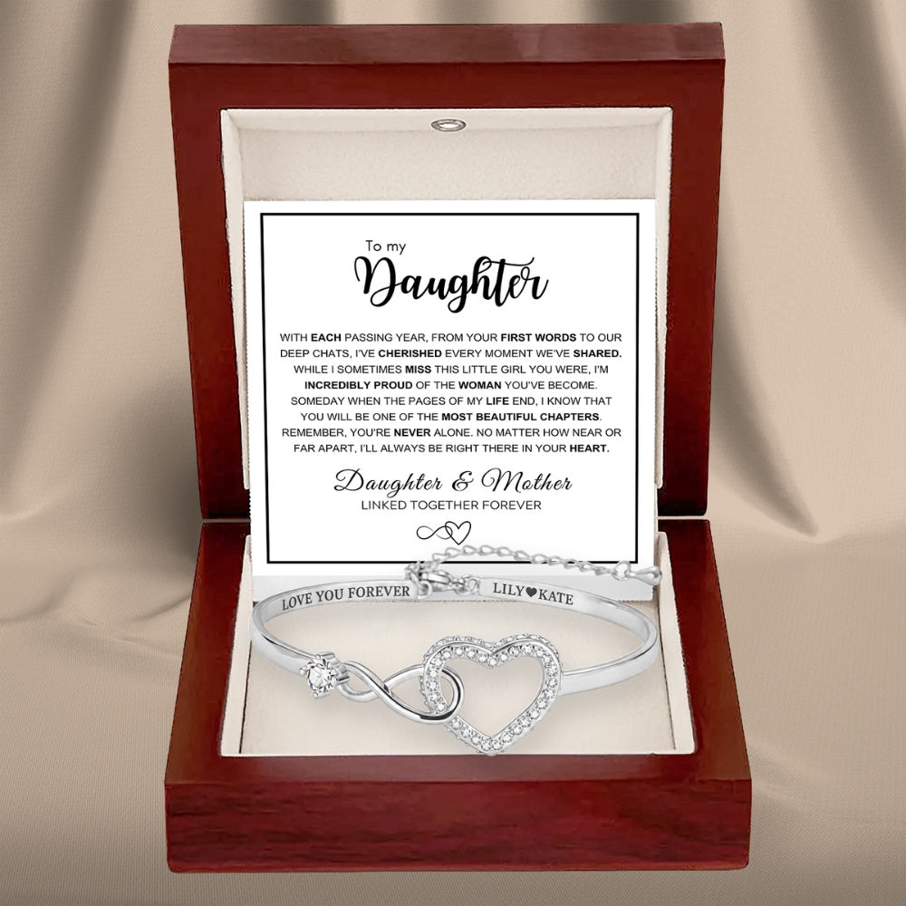 To My Daughter – Infinity Heart Name Bracelet