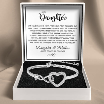 To My Daughter – Infinity Heart Name Bracelet