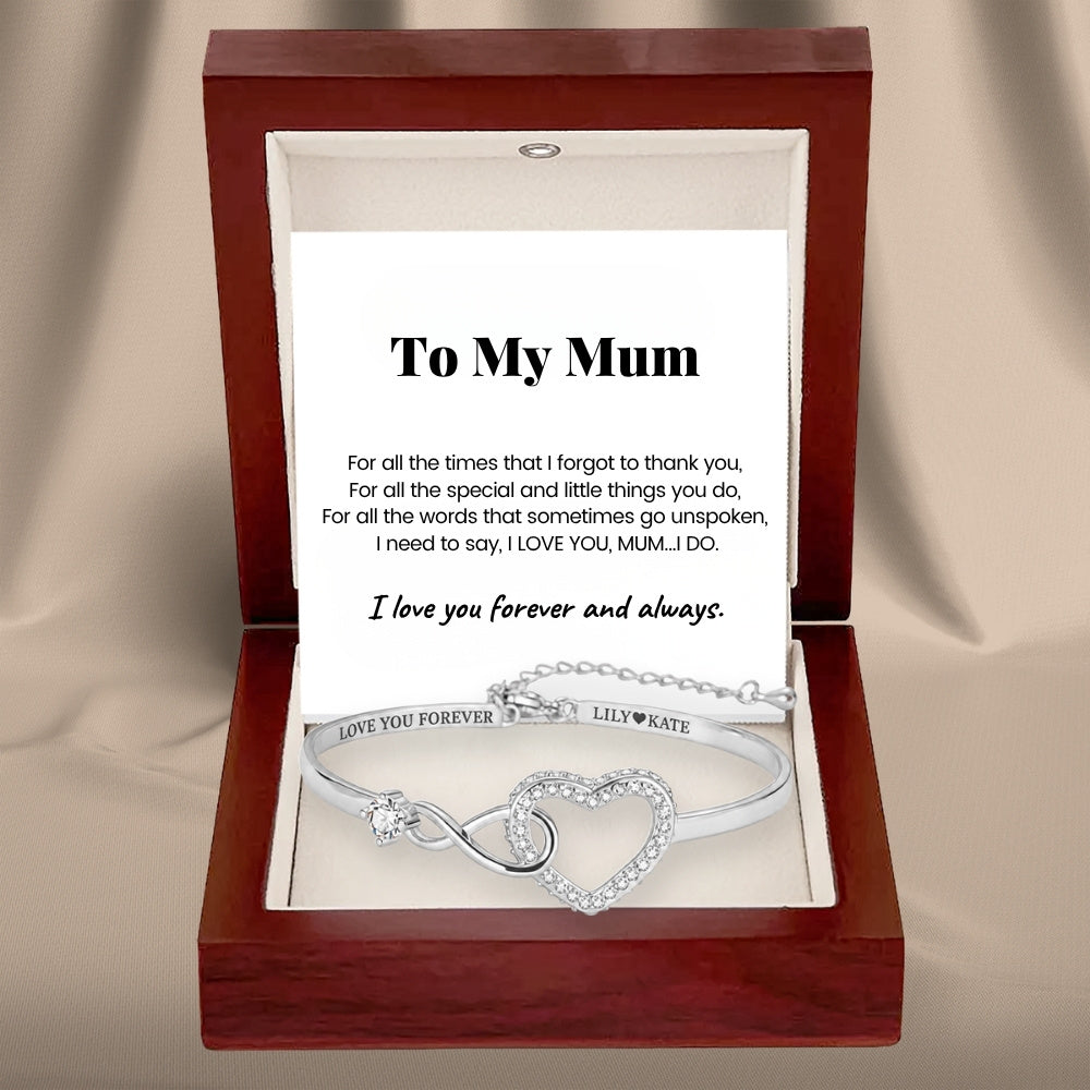 To My Wife – Infinity Heart Name Bracelet