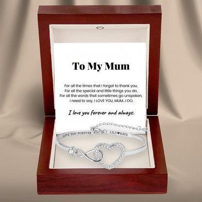 To My Wife – Infinity Heart Name Bracelet