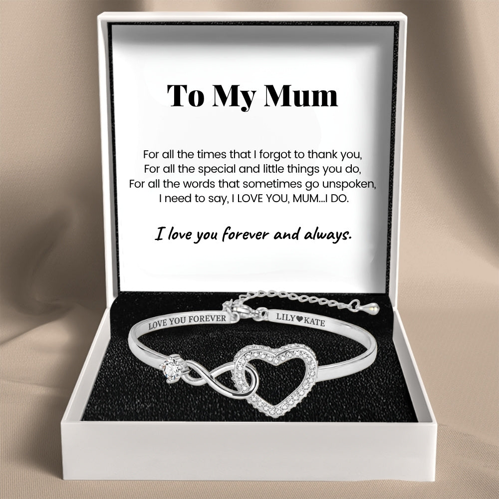 To My Wife – Infinity Heart Name Bracelet
