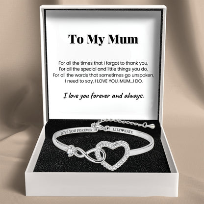 To My Wife – Infinity Heart Name Bracelet