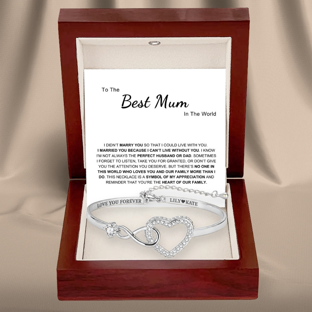 To My Wife – Infinity Heart Name Bracelet