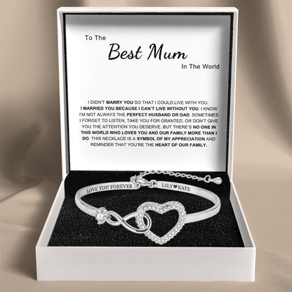 To My Wife – Infinity Heart Name Bracelet