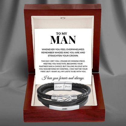 To My Man – Infinite Love Personalised Bar Bracelet
