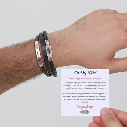 To My Son – Infinite Love Personalised Bar Bracelet