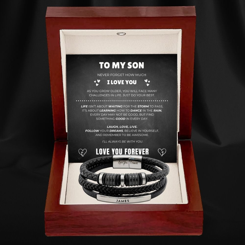To My Son Forever Together Name Bracelet