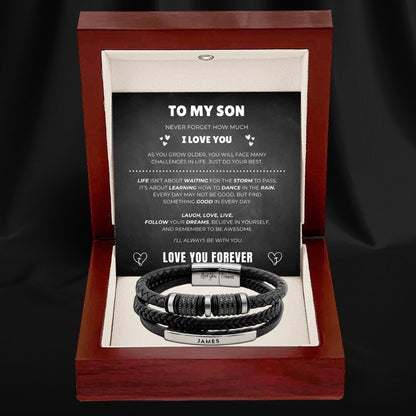 To My Son Forever Together Name Bracelet