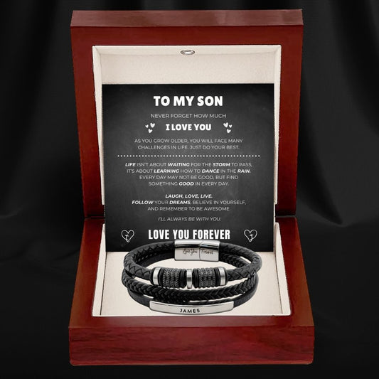 To My Son Forever Together Name Bracelet