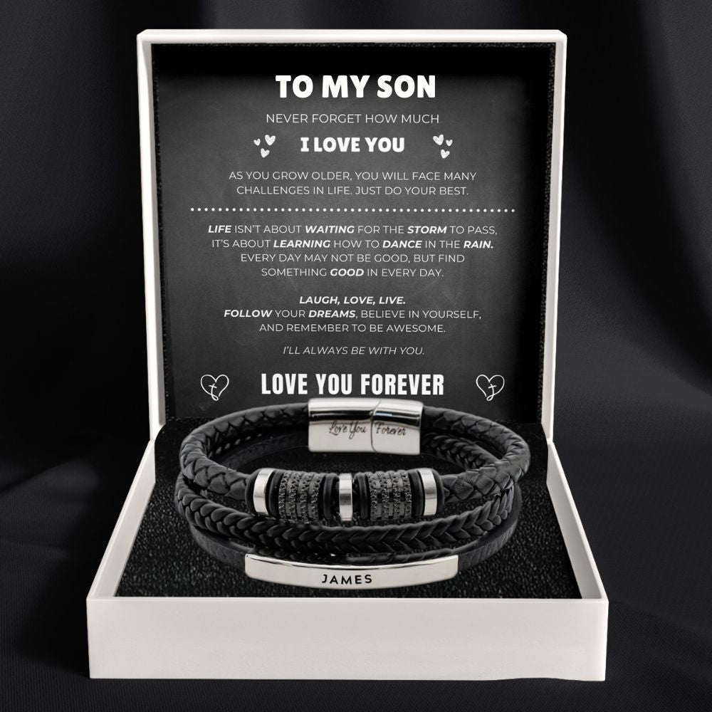 To My Son Forever Together Name Bracelet