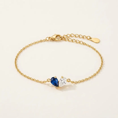 Custom Heart Birthstone Bracelet