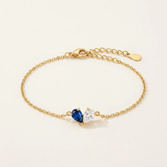 Custom Heart Birthstone Bracelet