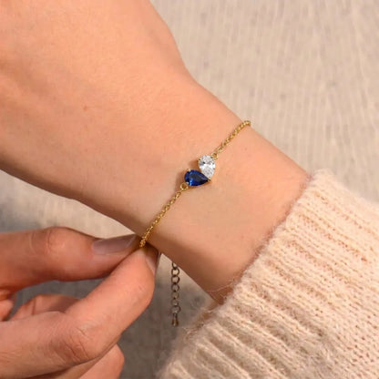 Custom Heart Birthstone Bracelet