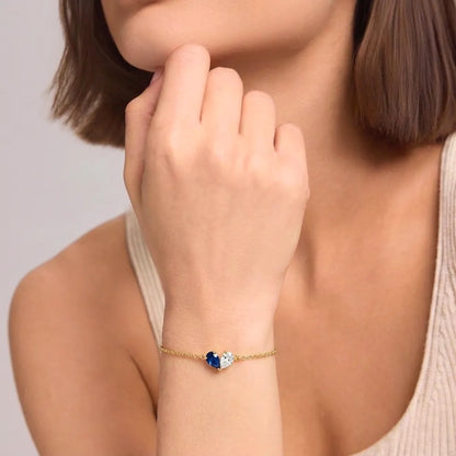Custom Heart Birthstone Bracelet