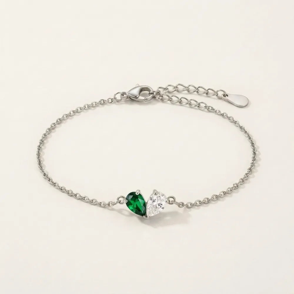 Custom Heart Birthstone Bracelet