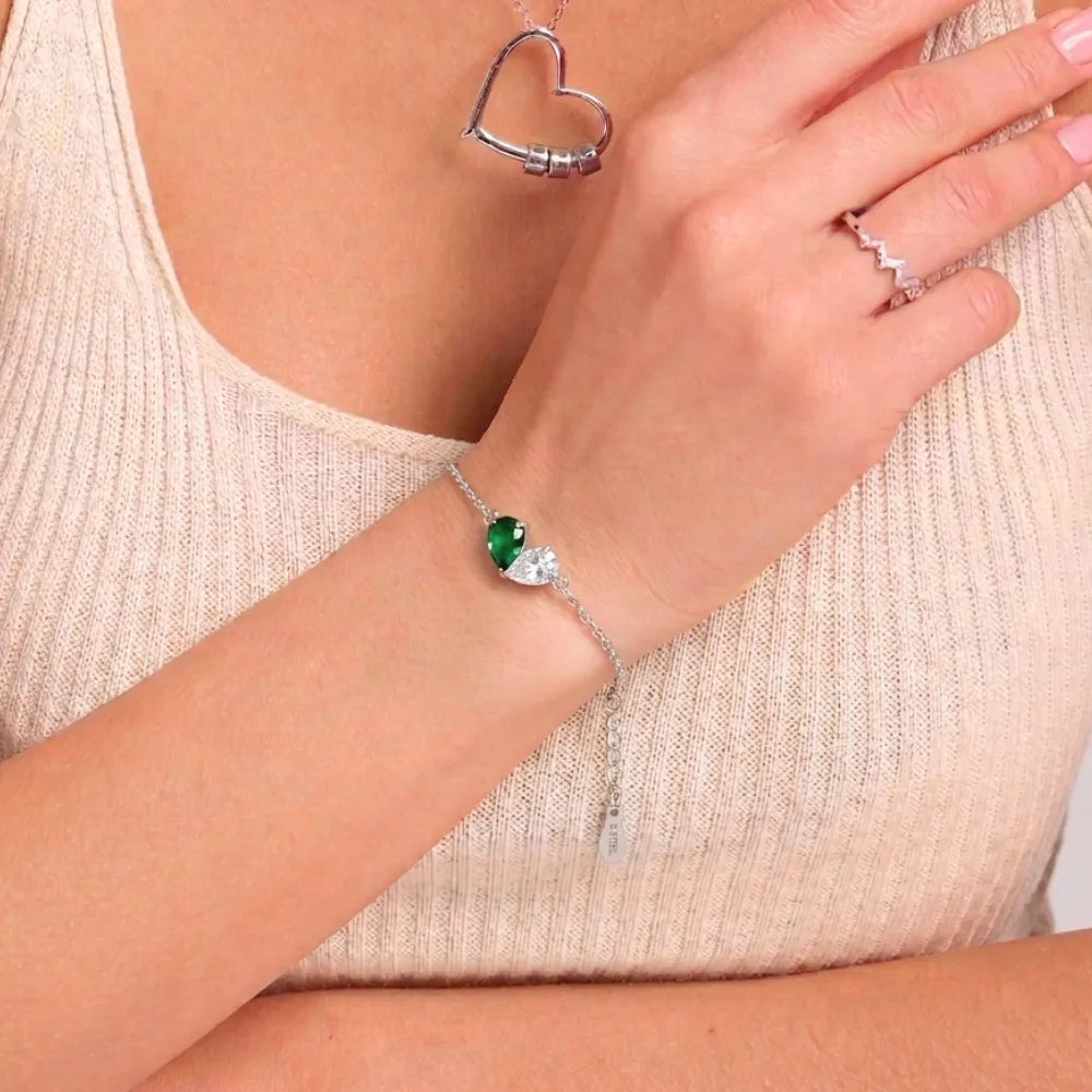 Custom Heart Birthstone Bracelet