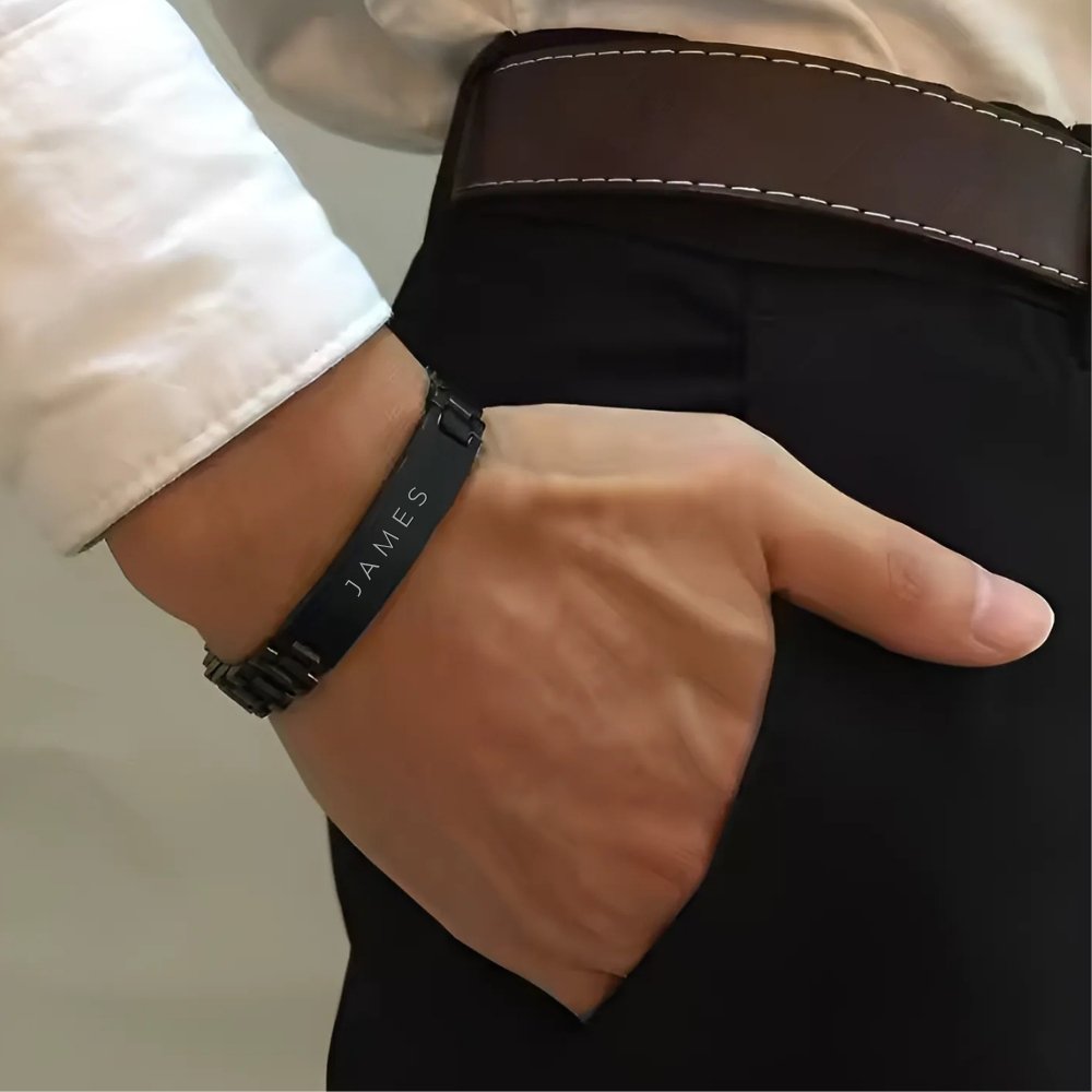 Custom ID Bar Bracelet For My Man