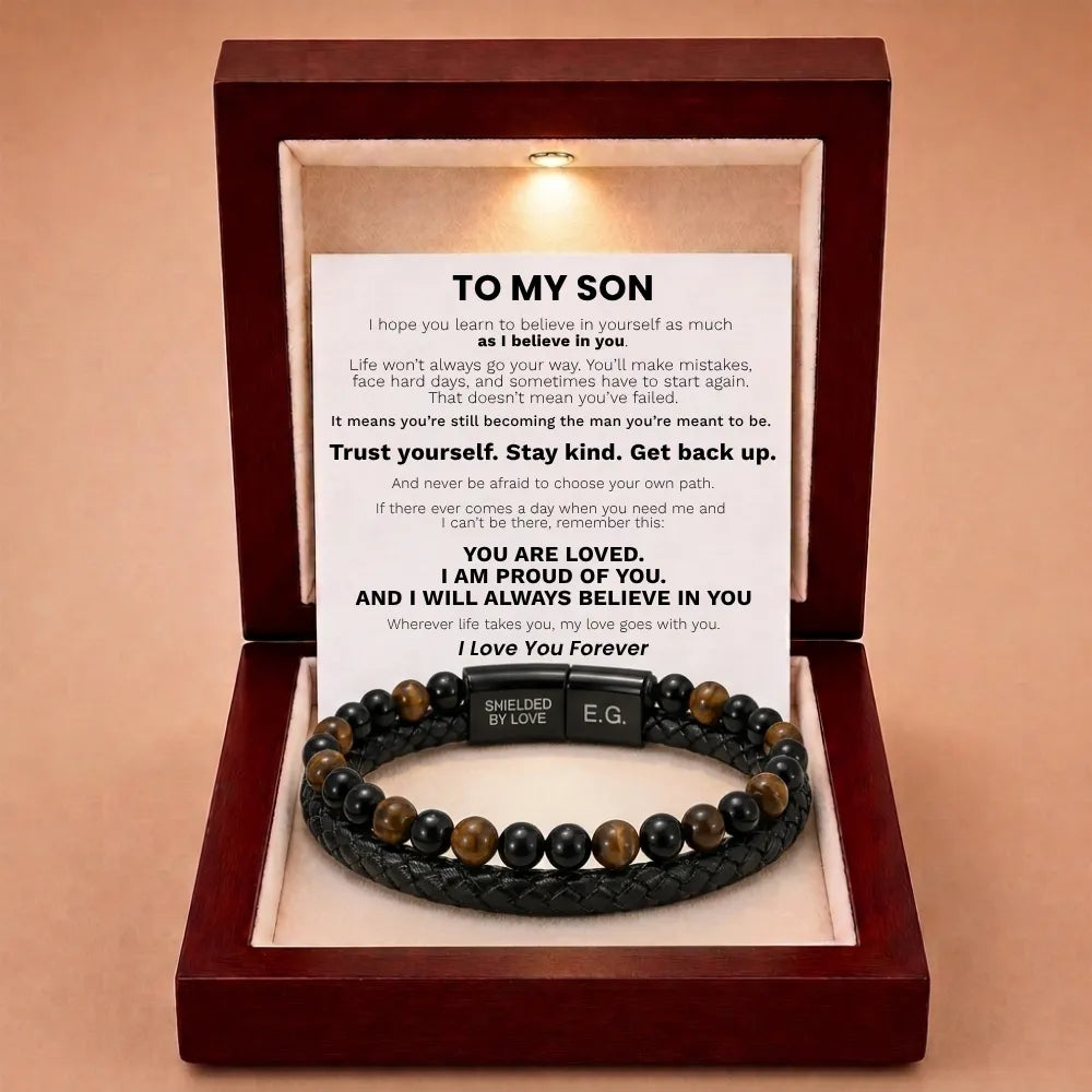 Shielded By Love Protection Bracelet For Son - I Will Always Believe In You