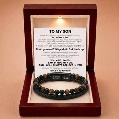 Shielded By Love Protection Bracelet For Son - I Will Always Believe In You