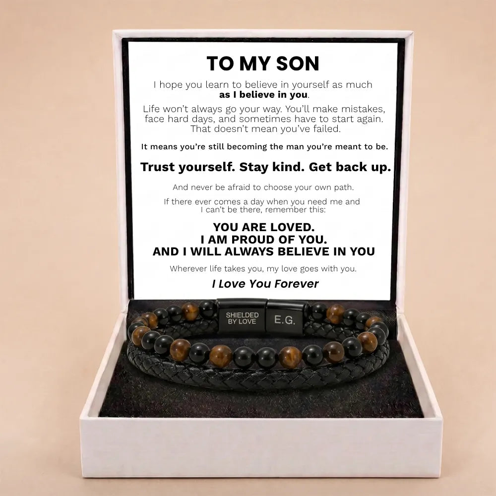 Shielded By Love Protection Bracelet For Son - I Will Always Believe In You