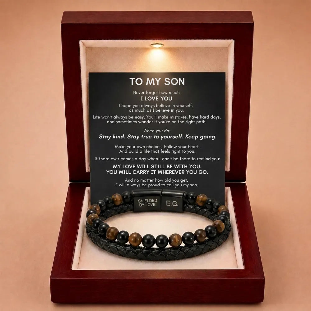 Shielded By Love Protection Bracelet For Son - My Love Will Always Be With You