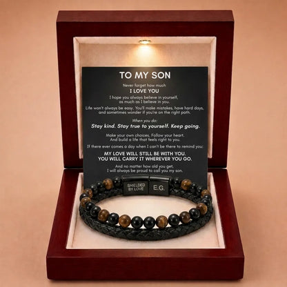 Shielded By Love Protection Bracelet For Son - My Love Will Always Be With You