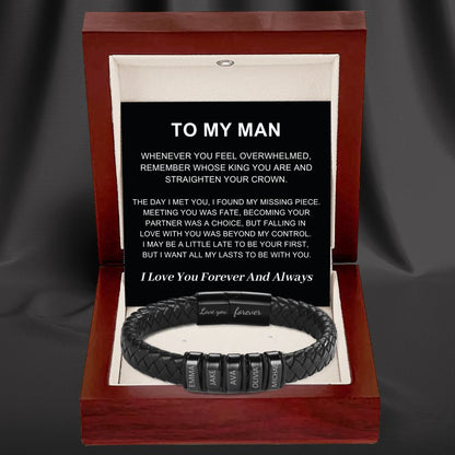 To My Man – Inner Circle Classic Bracelet with Engraved Name Beads