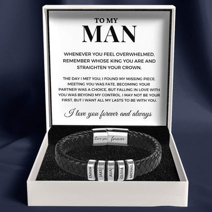 To My Man – Inner Circle Classic Bracelet with Engraved Name Beads