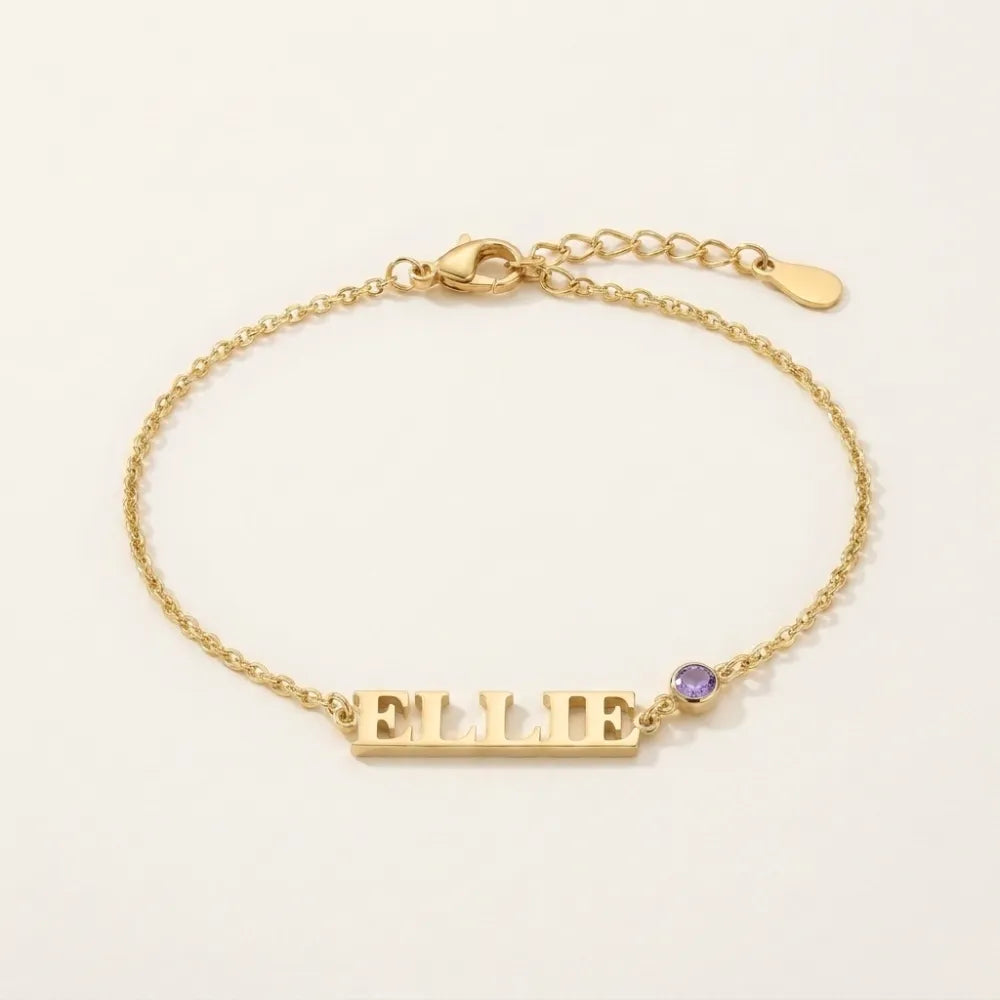 Custom Name Birthstone Bracelet