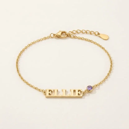 Custom Name Birthstone Bracelet