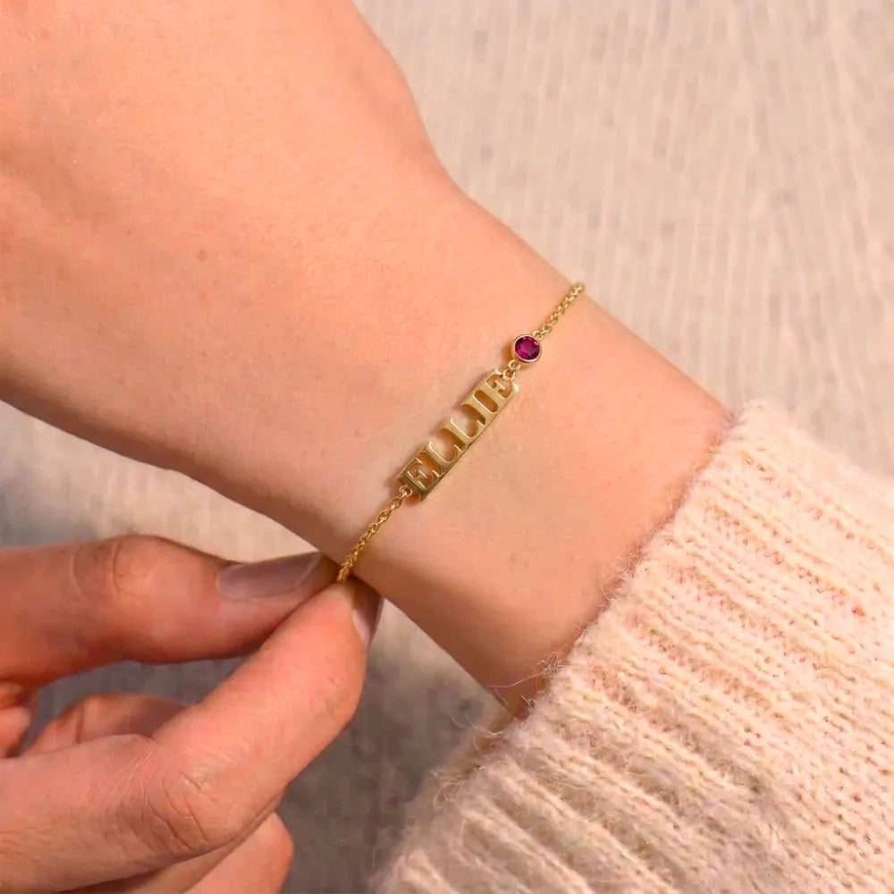 Custom Name Birthstone Bracelet
