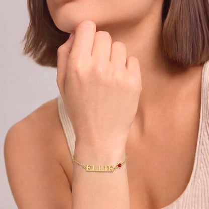 Custom Name Birthstone Bracelet